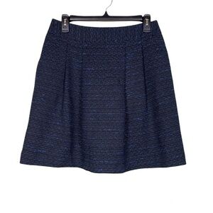 Halogen Black Blue Pleated Tweed High Waist Skirt with Pockets 
Size 4